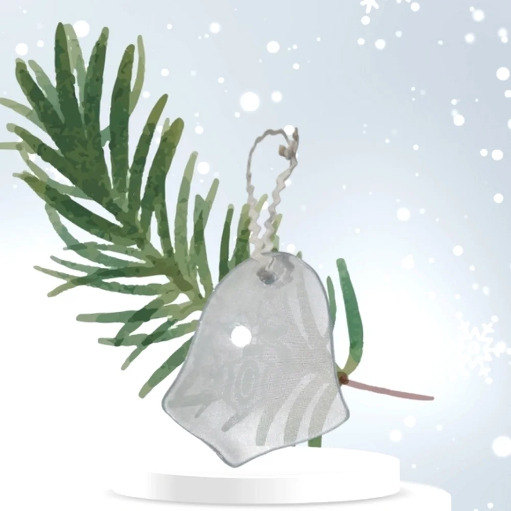 Crystal Bell Ornament Custom Engraved Clear Glass